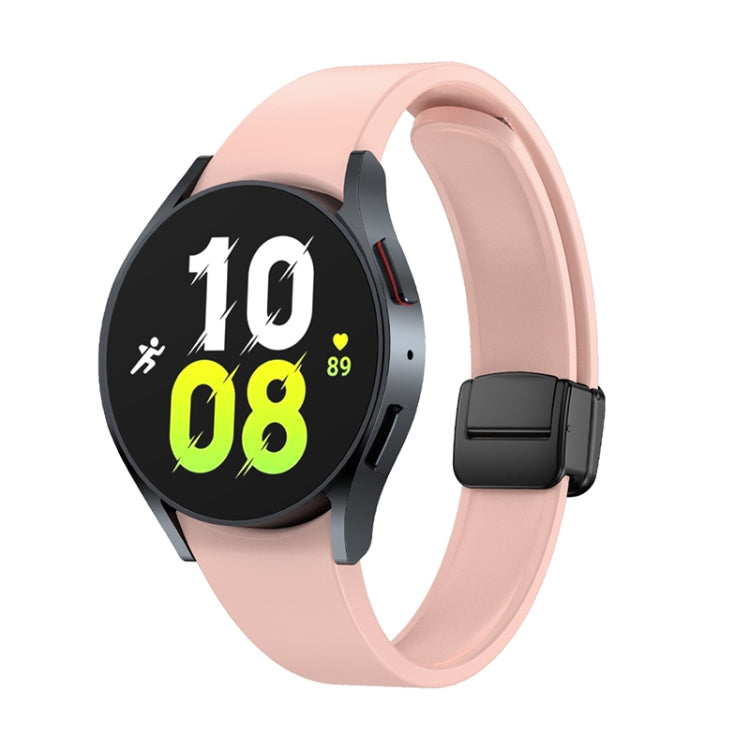 For Samsung Galaxy Watch 6 Magnetic Folding Black Buckle Silicone Watch Band