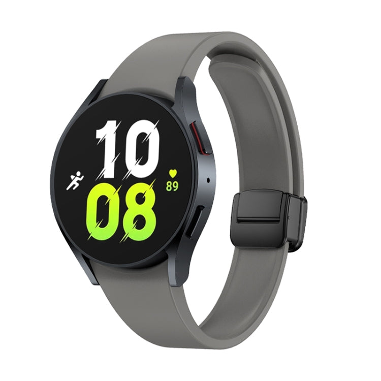 For Samsung Galaxy Watch 6 Magnetic Folding Black Buckle Silicone Watch Band