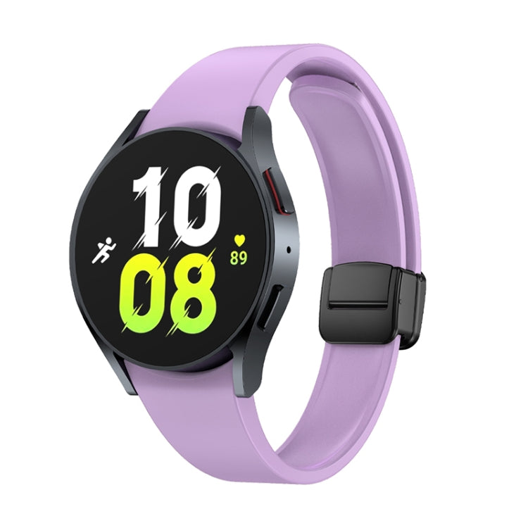 For Samsung Galaxy Watch 6 Magnetic Folding Black Buckle Silicone Watch Band