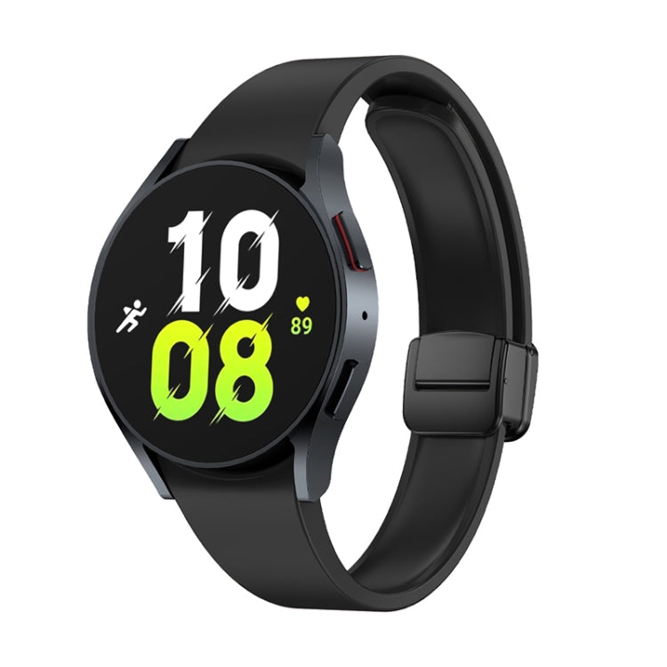 For Samsung Galaxy Watch 6 Magnetic Folding Black Buckle Silicone Watch Band