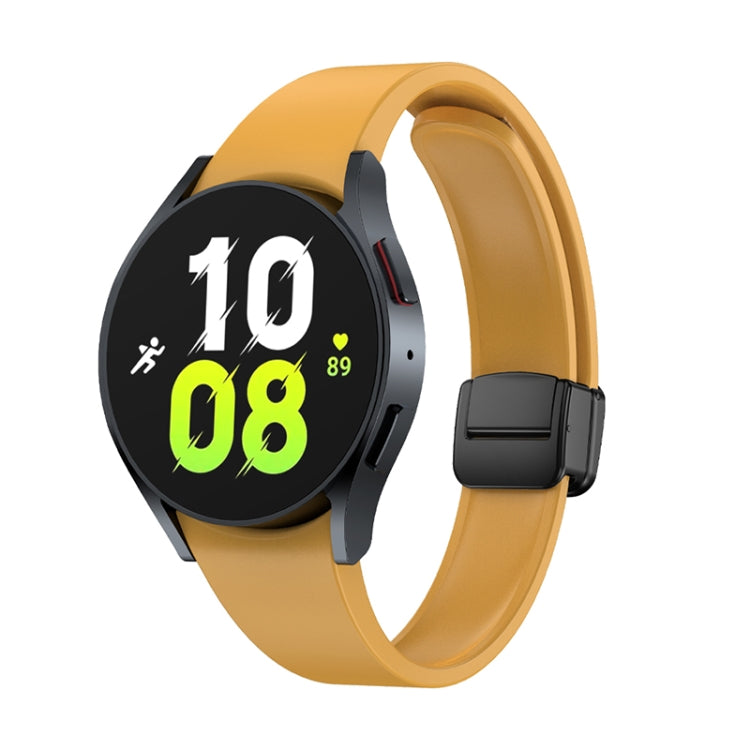 For Samsung Galaxy Watch 6 Magnetic Folding Black Buckle Silicone Watch Band