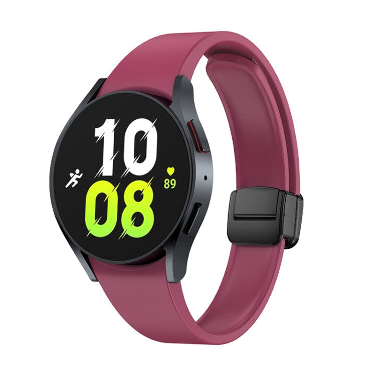 For Samsung Galaxy Watch 6 Magnetic Folding Black Buckle Silicone Watch Band