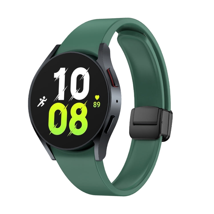 For Samsung Galaxy Watch 6 Magnetic Folding Black Buckle Silicone Watch Band
