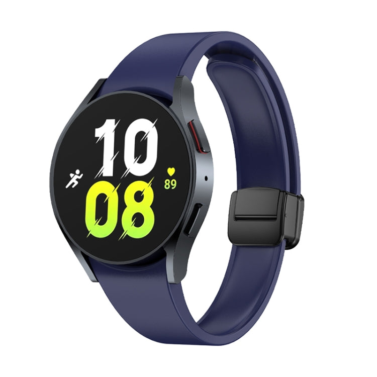 For Samsung Galaxy Watch 6 Magnetic Folding Black Buckle Silicone Watch Band