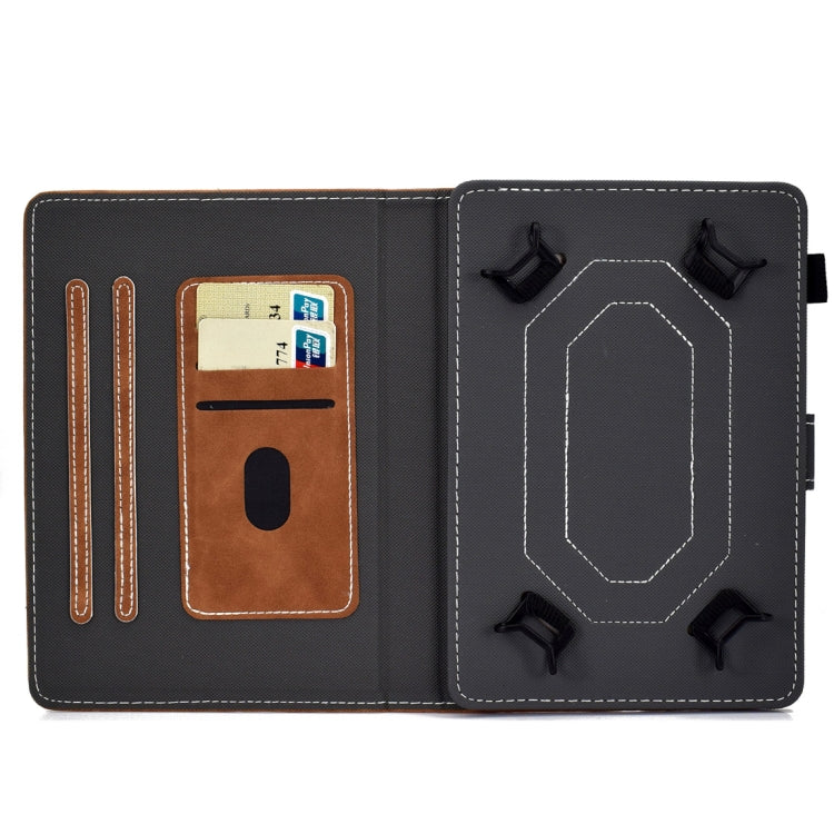 For 7 inch Tablet PC Universal Cowhide Texture Horizontal Flip Leather Case with Holder & Card Slots & Pen Slot