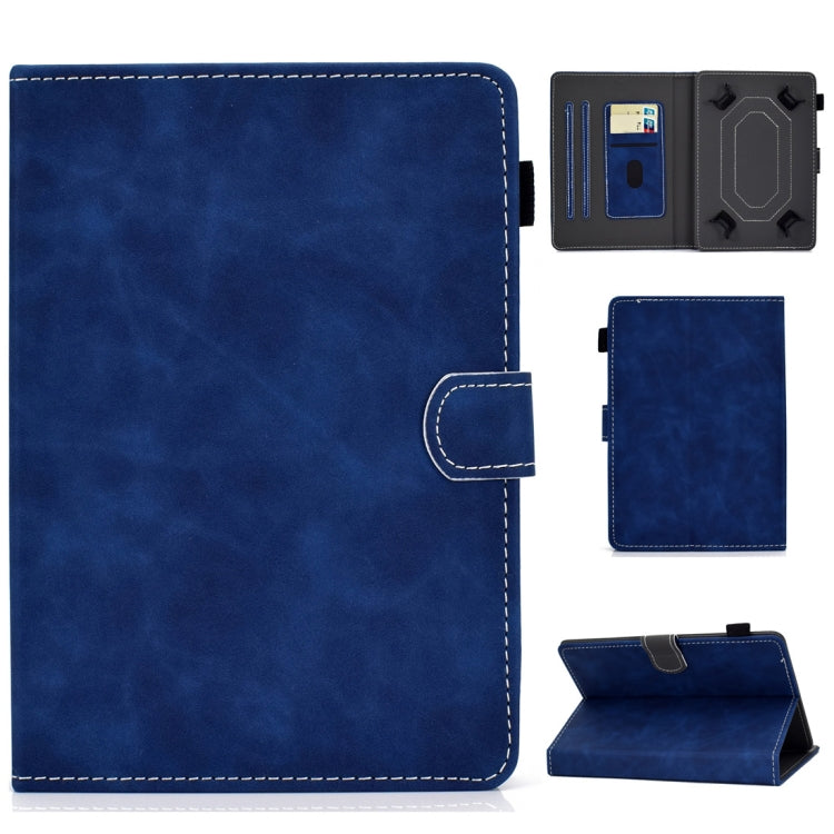 For 7 inch Tablet PC Universal Cowhide Texture Horizontal Flip Leather Case with Holder & Card Slots & Pen Slot