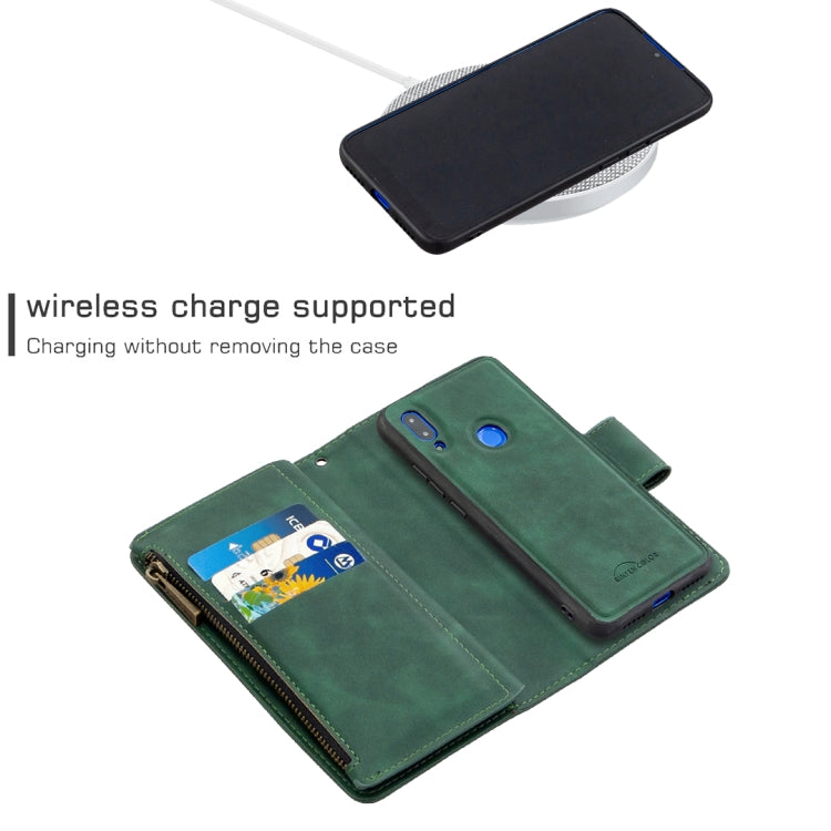 For Xiaomi Redmi 7 Skin Feel Detachable Magnetic Zipper Horizontal Flip PU Leather Case with Multi-Card Slots & Holder & Wallet & Photo Frame & Lanyard