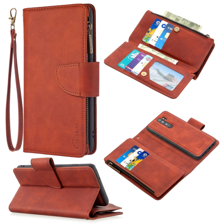 For Xiaomi Redmi Note 8 Pro Skin Feel Detachable Magnetic Zipper Horizontal Flip PU Leather Case with Multi-Card Slots & Holder & Wallet & Photo Frame & Lanyard