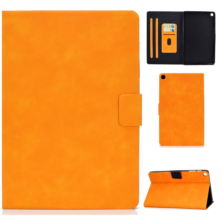 For Samsung Galaxy Tab A 10.1 (2019) T510/T515 Cowhide Texture Horizontal Flip Leather Case with Holder & Card Slots