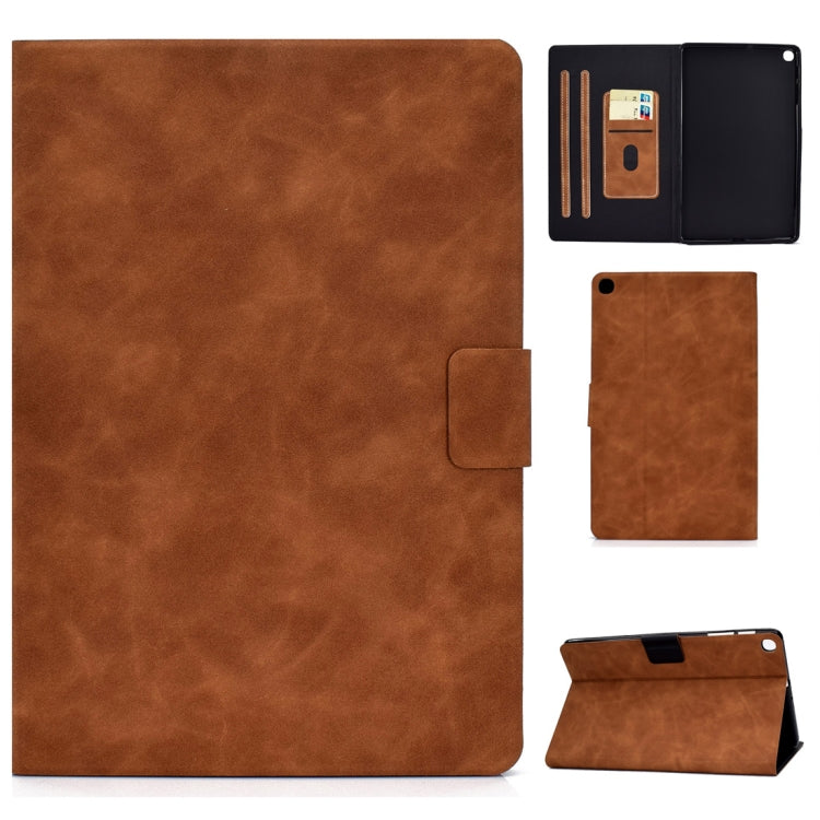 For Samsung Galaxy Tab A 10.1 (2019) T510/T515 Cowhide Texture Horizontal Flip Leather Case with Holder & Card Slots
