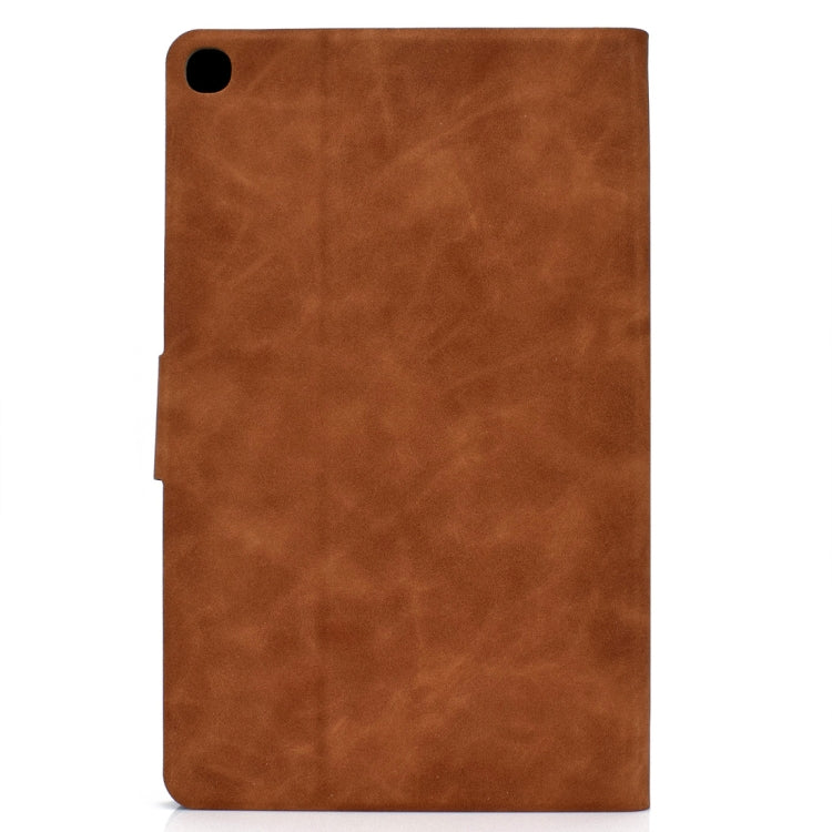 For Samsung Galaxy Tab A 10.1 (2019) T510/T515 Cowhide Texture Horizontal Flip Leather Case with Holder & Card Slots