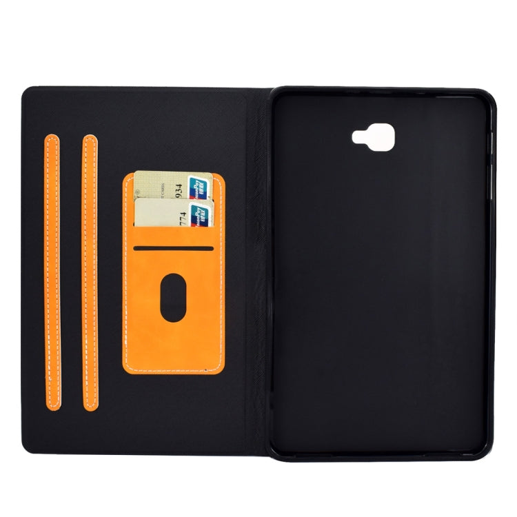 For Samsung Galaxy Tab A 10.1 (2016) T580/T585 Cowhide Texture Horizontal Flip Leather Case with Holder & Card Slots & Sleep / Wake-up Function