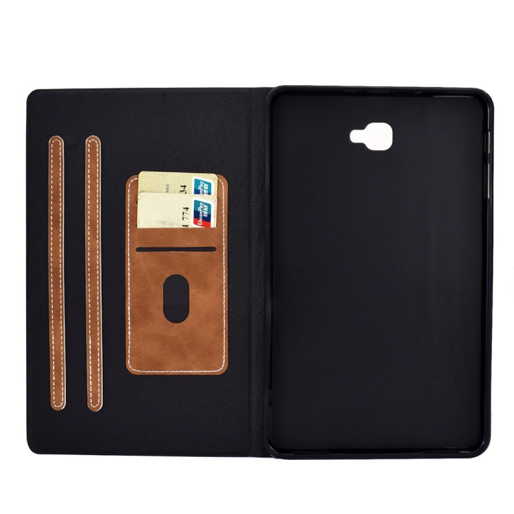 For Samsung Galaxy Tab A 10.1 (2016) T580/T585 Cowhide Texture Horizontal Flip Leather Case with Holder & Card Slots & Sleep / Wake-up Function
