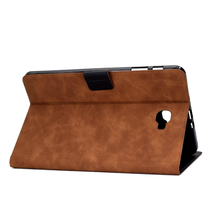 For Samsung Galaxy Tab A 10.1 (2016) T580/T585 Cowhide Texture Horizontal Flip Leather Case with Holder & Card Slots & Sleep / Wake-up Function
