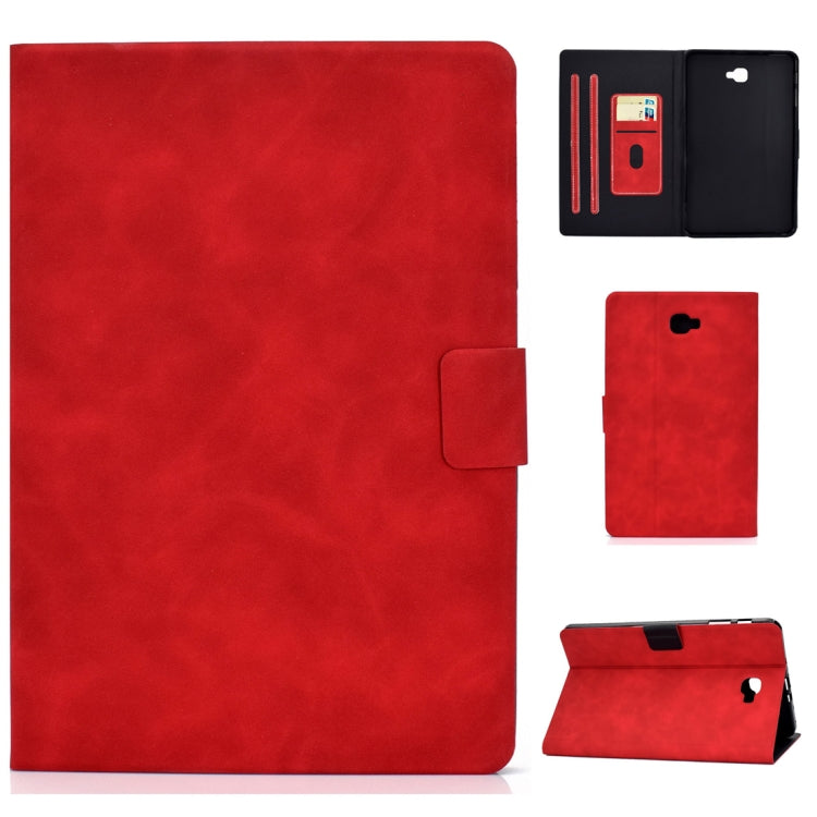For Samsung Galaxy Tab A 10.1 (2016) T580/T585 Cowhide Texture Horizontal Flip Leather Case with Holder & Card Slots & Sleep / Wake-up Function