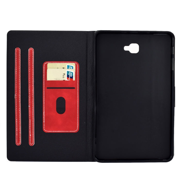 For Samsung Galaxy Tab A 10.1 (2016) T580/T585 Cowhide Texture Horizontal Flip Leather Case with Holder & Card Slots & Sleep / Wake-up Function