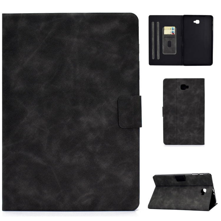 For Samsung Galaxy Tab A 10.1 (2016) T580/T585 Cowhide Texture Horizontal Flip Leather Case with Holder & Card Slots & Sleep / Wake-up Function