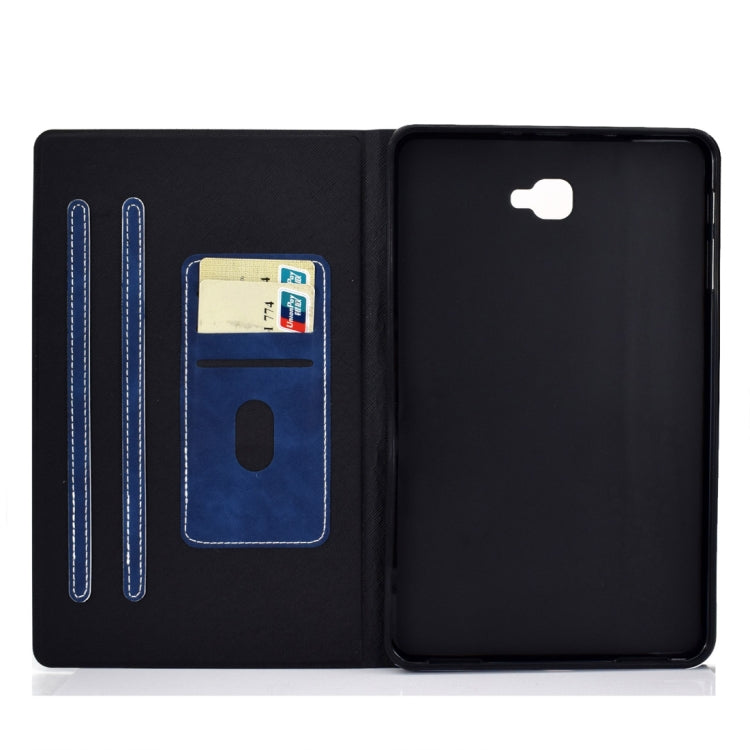 For Samsung Galaxy Tab A 10.1 (2016) T580/T585 Cowhide Texture Horizontal Flip Leather Case with Holder & Card Slots & Sleep / Wake-up Function