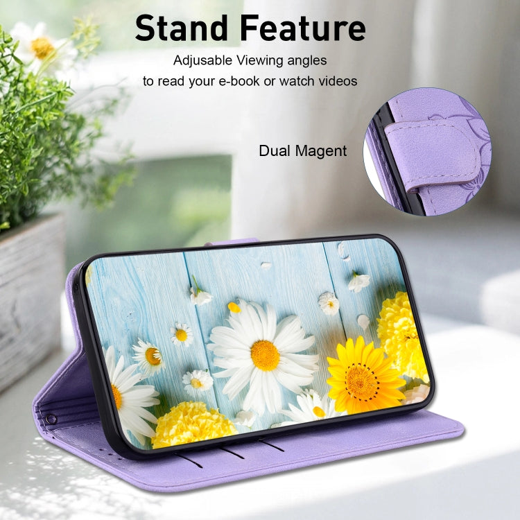 For Sony Xperia 10 VI Lily Embossed Leather Phone Case