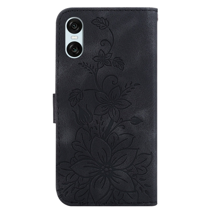 For Sony Xperia 10 VI Lily Embossed Leather Phone Case