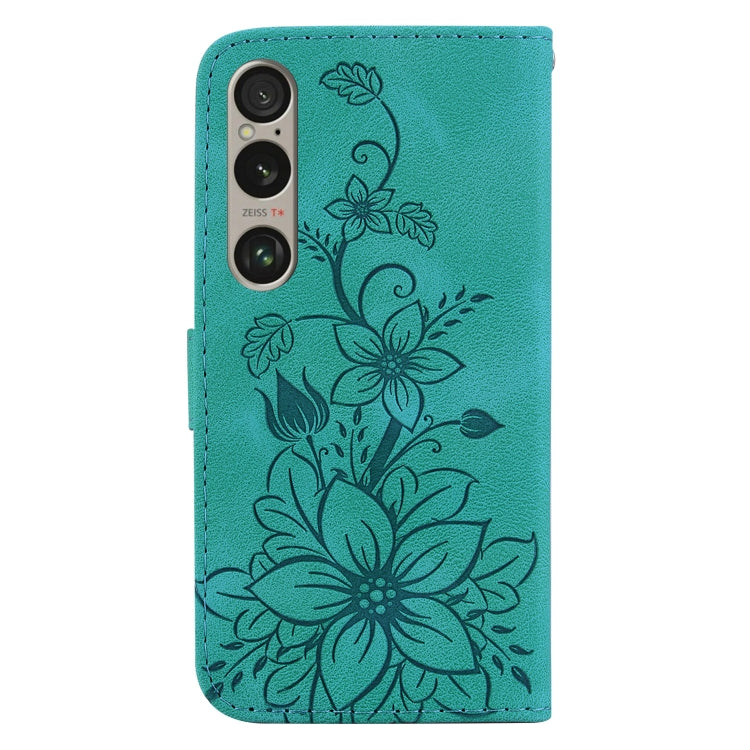 For Sony Xperia 1 VI Lily Embossed Leather Phone Case