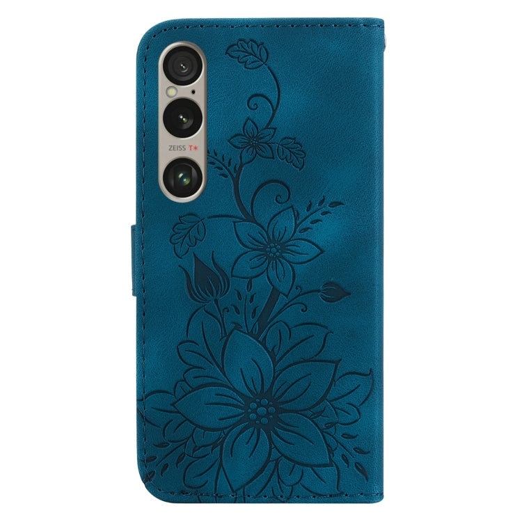 For Sony Xperia 1 VI Lily Embossed Leather Phone Case