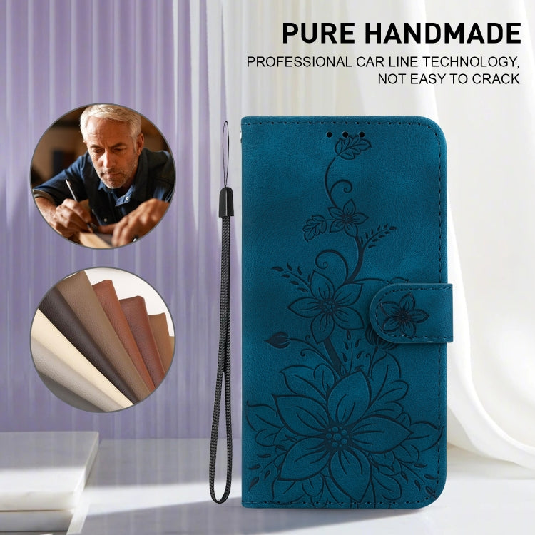For Sony Xperia 1 VI Lily Embossed Leather Phone Case