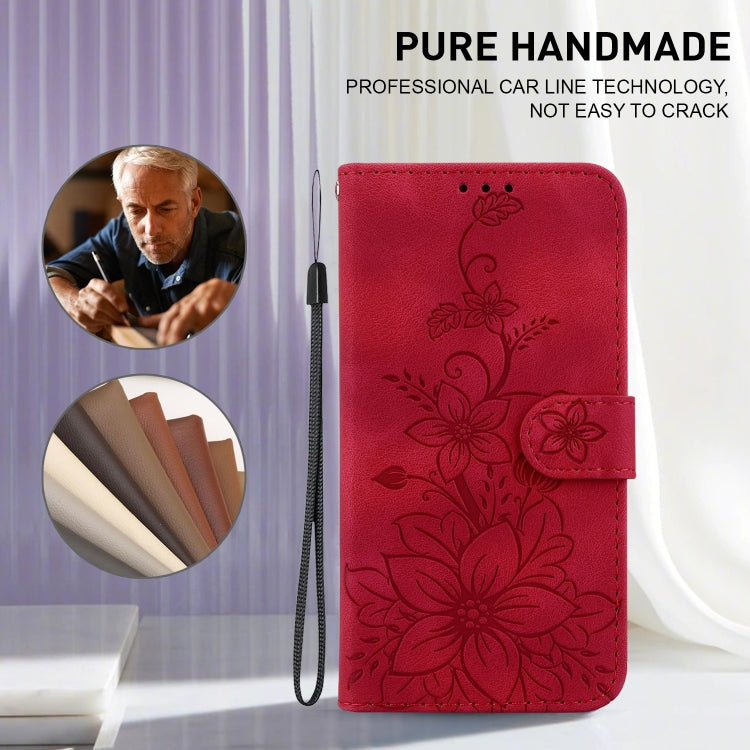 For Sony Xperia 1 VI Lily Embossed Leather Phone Case
