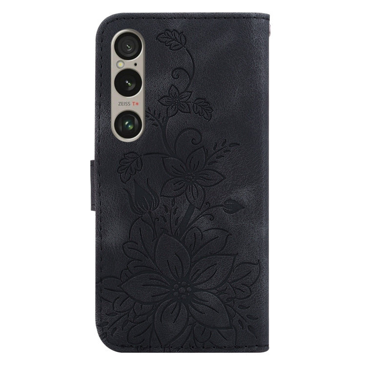 For Sony Xperia 1 VI Lily Embossed Leather Phone Case