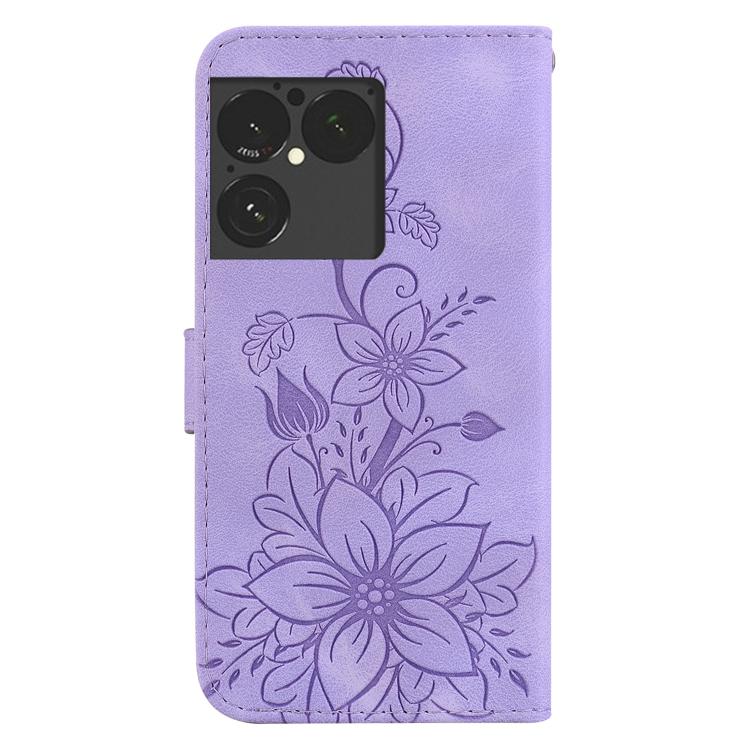 For Sony Xperia 1 VIII Lily Embossed Leather Phone Case