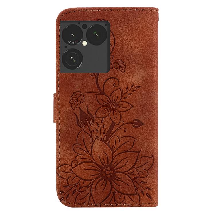For Sony Xperia 1 VIII Lily Embossed Leather Phone Case