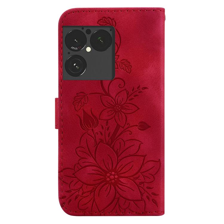 For Sony Xperia 1 VIII Lily Embossed Leather Phone Case