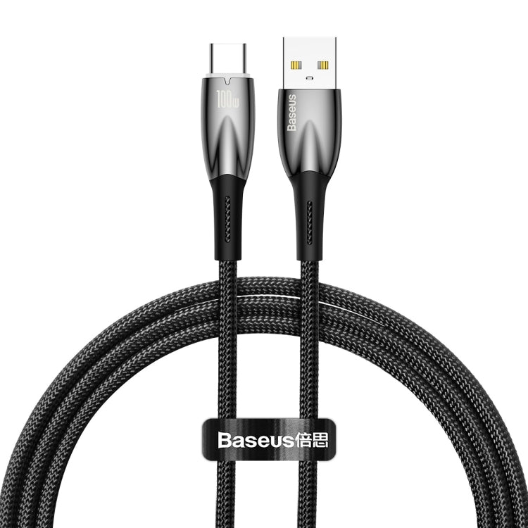 Baseus Lamp Ring Series 100W USB to USB-C/Type-C Fast Charge Data Cable, Length: 1m