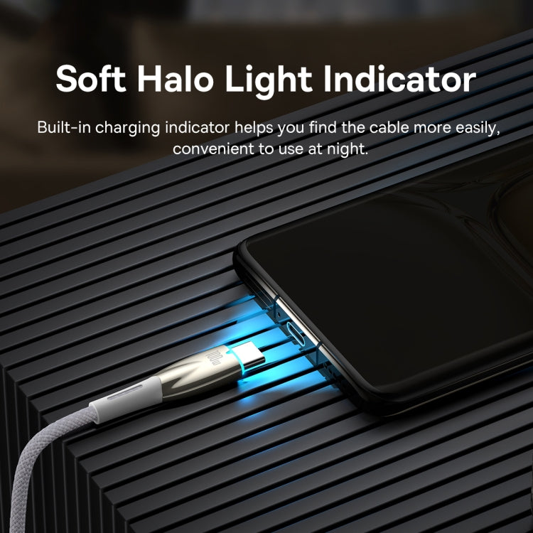 Baseus Lamp Ring Series 100W USB to USB-C/Type-C Fast Charge Data Cable, Length: 1m