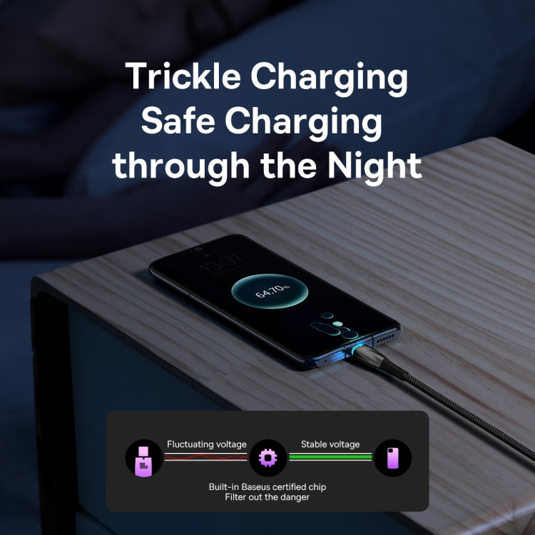 Baseus Lamp Ring Series 100W USB to USB-C/Type-C Fast Charge Data Cable, Length: 2m