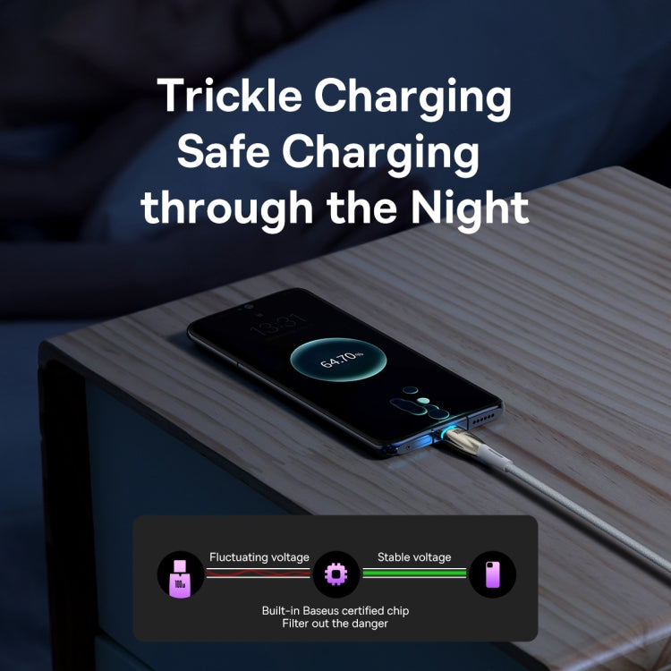 Baseus Lamp Ring Series 100W USB to USB-C/Type-C Fast Charge Data Cable, Length: 2m