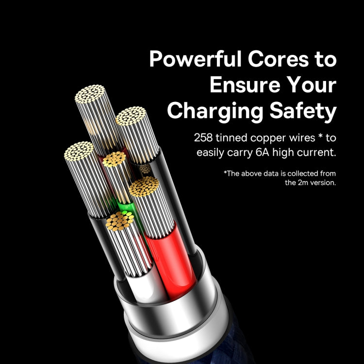 Baseus Lamp Ring Series 100W USB to USB-C/Type-C Fast Charge Data Cable, Length: 2m