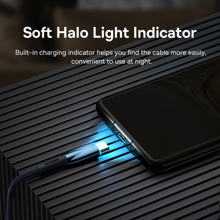 Baseus Lamp Ring Series 100W USB to USB-C/Type-C Fast Charge Data Cable, Length: 2m