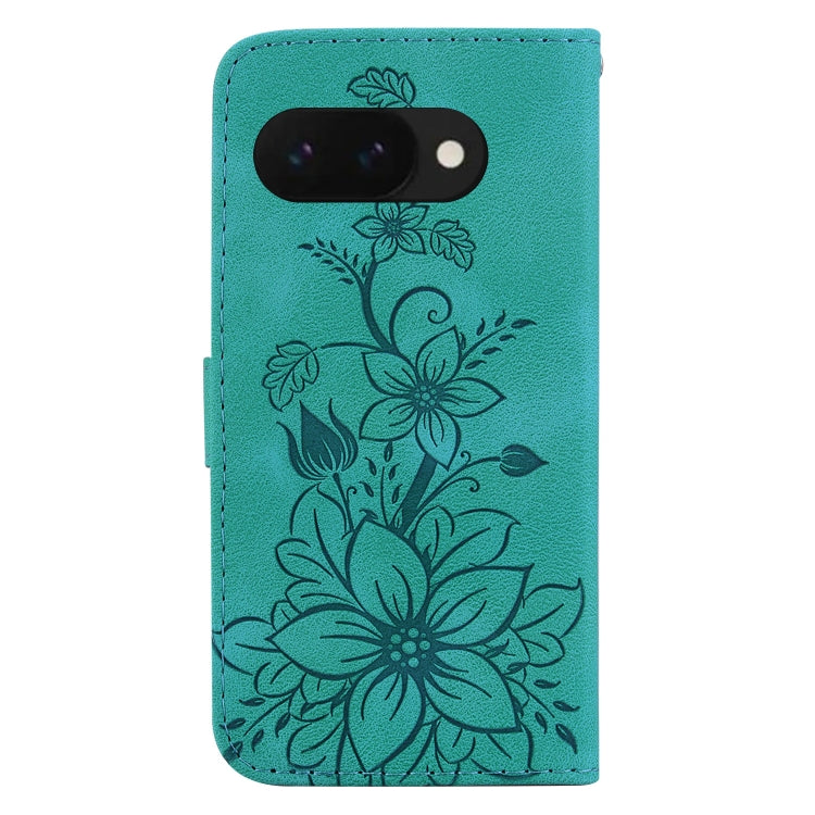For Google Pixel 9a Lily Embossed Leather Phone Case