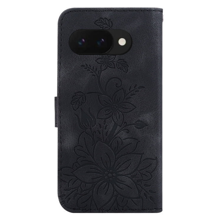 For Google Pixel 9a Lily Embossed Leather Phone Case