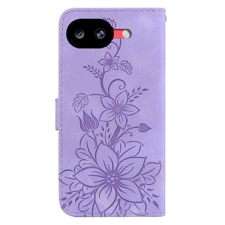 For Google Pixel 10a Lily Embossed Leather Phone Case