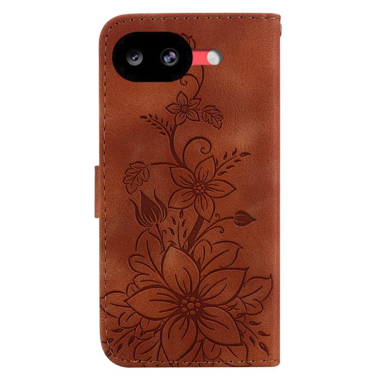 For Google Pixel 10a Lily Embossed Leather Phone Case