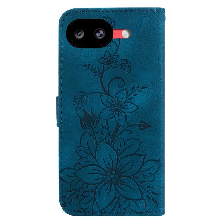 For Google Pixel 10a Lily Embossed Leather Phone Case