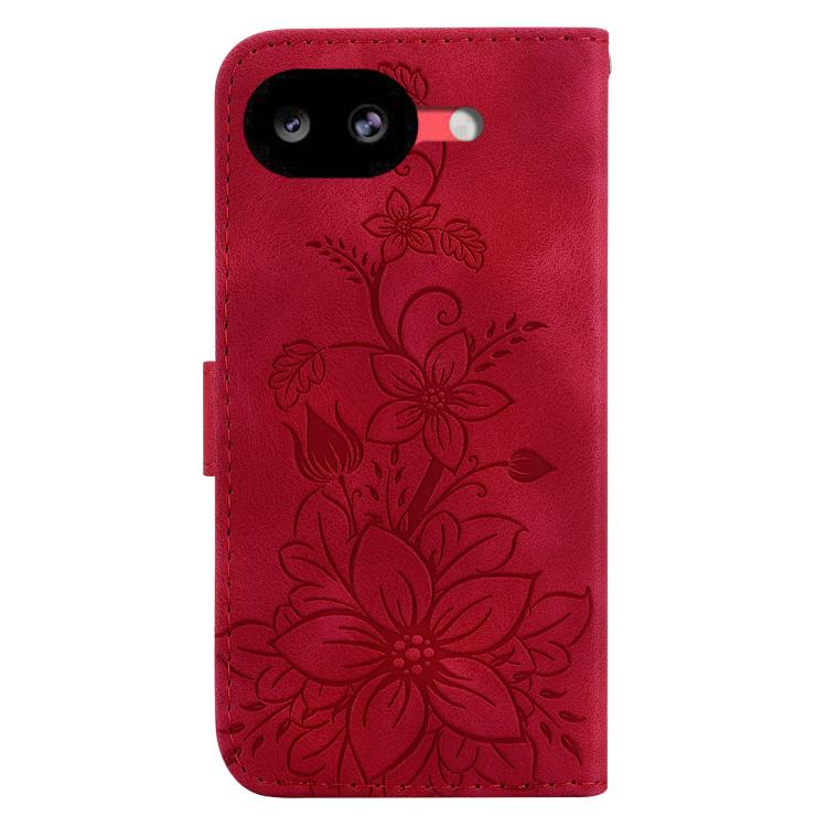 For Google Pixel 10a Lily Embossed Leather Phone Case