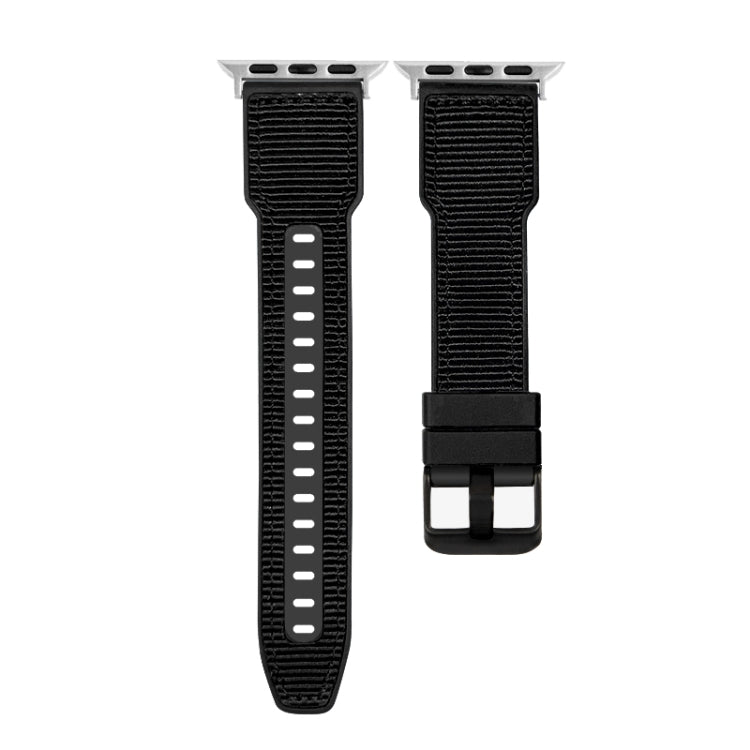 For Apple Watch Series 10 46mm Hybrid Braid Nylon Silicone Watch Band
