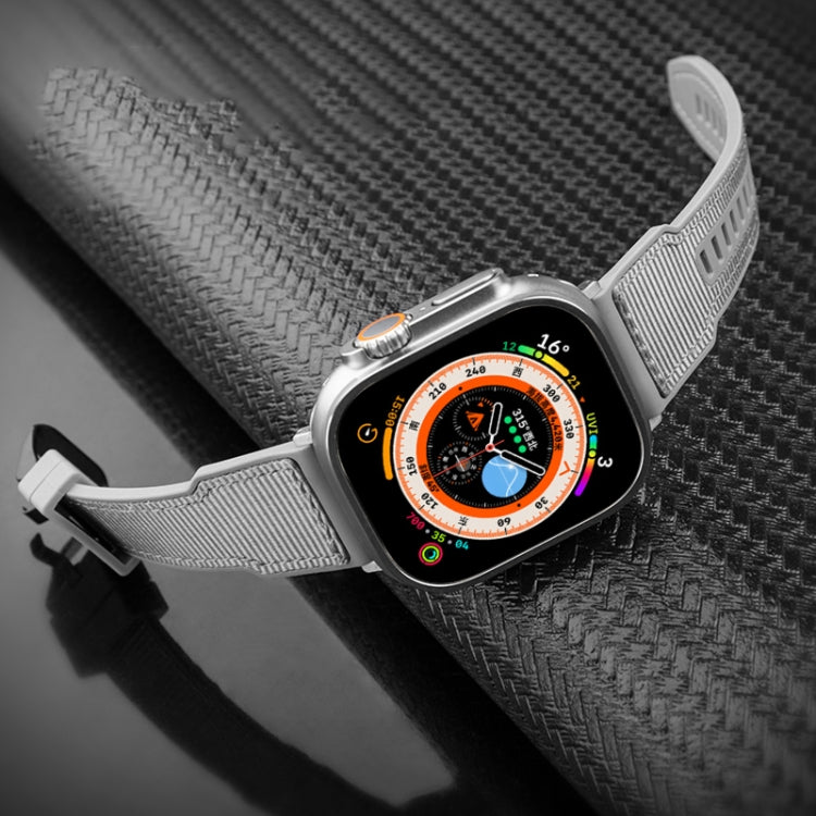 For Apple Watch Series 10 46mm Hybrid Braid Nylon Silicone Watch Band