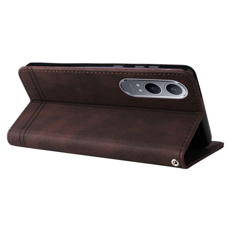 For OnePlus Nord CE4 Lite Skin Feel Life Tree Metal Button Leather Phone Case