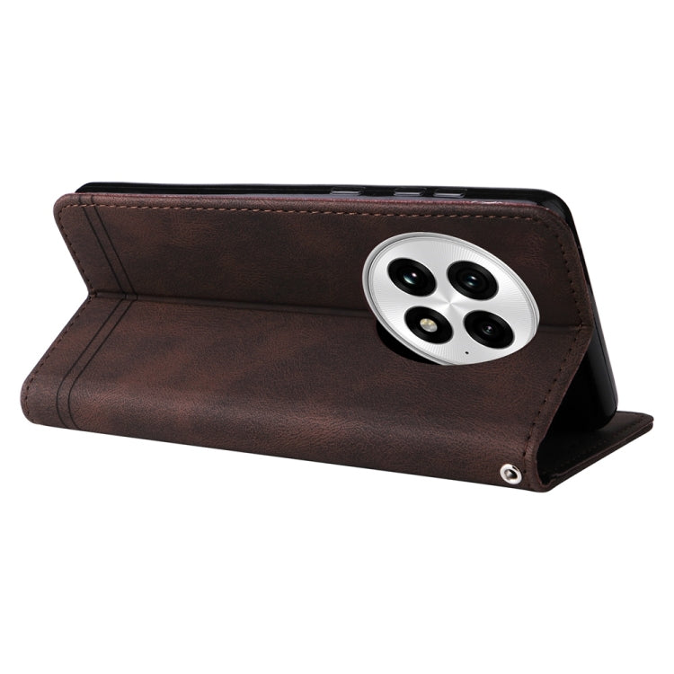 For OnePlus 13 Skin Feel Life Tree Metal Button Leather Phone Case