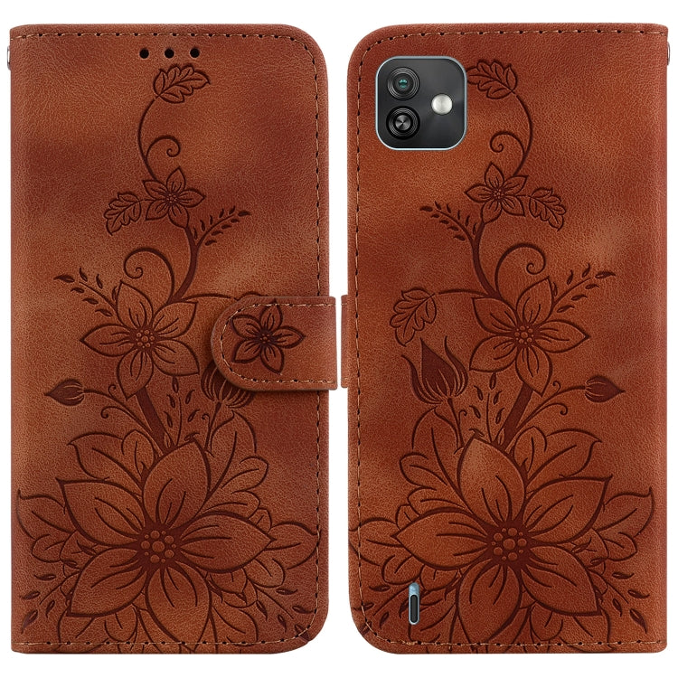 For Wiko Y82 Lily Embossed Leather Phone Case