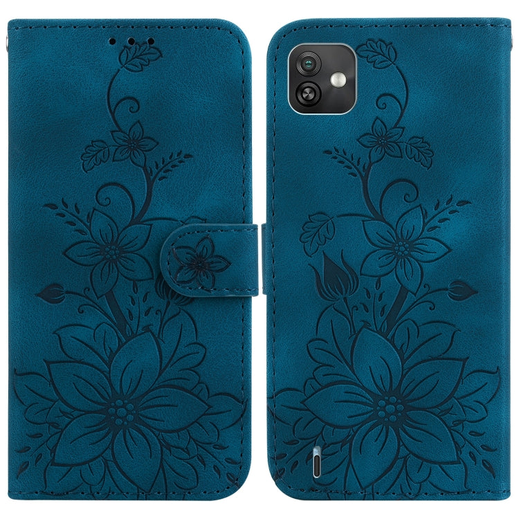 For Wiko Y82 Lily Embossed Leather Phone Case